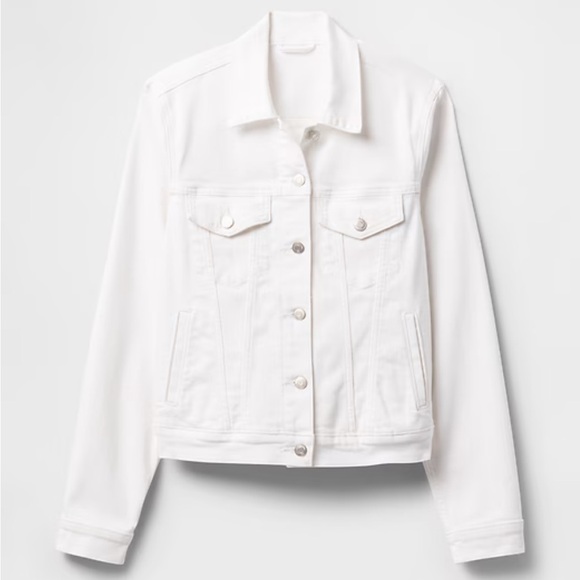 GAP Women's White Jean Jacket - Picture 5 of 8